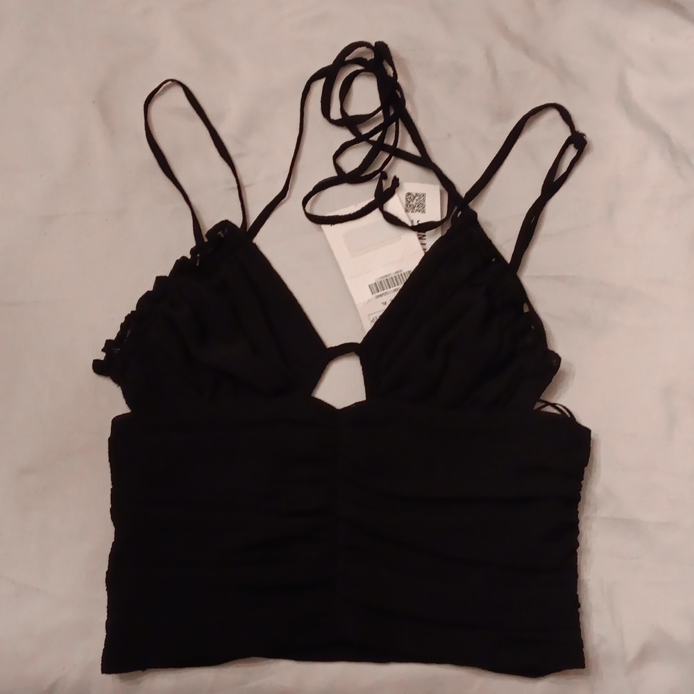 Zara Black Halter Crop Top